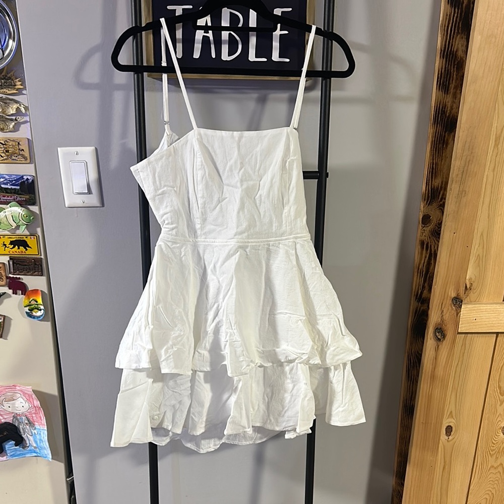 Elegant White Ruffle Dress
